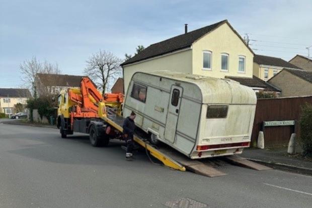 Police seized and removed the stolen caravan