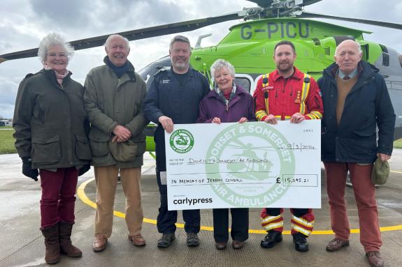 Somerset County Gazette: Dorset and Somerset Air Ambulance was delighted with the contribution made by the late Jeremy Somerset County Gazette: Dorset and Somerset Air Ambulance was delighted with the contribution made by the late Jeremy