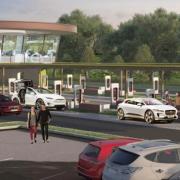 Artist impression of Electric Vehicle Charging stations at Taunton Gateway Park And Ride Site. Pic: Somerset West and Taunton Council.