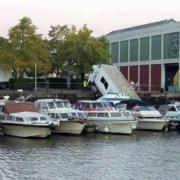 HOW?: The trailer has ended up in the water at Bristol Waterside
