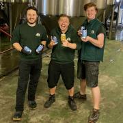 CHEERS!: Members of the Quantock Brewery team celebrate the accolade