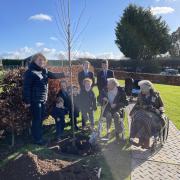 Jim Booth and Taunton School nursery students plant a tree to mark the Queen's Platinum Jubilee. Picture: Taunton School