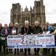 Getting ready for the Wells Cathedral Jubilee Abseil. Picture: Jason Bryant