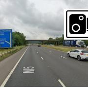 Adam Reece Norman was caught driving at 96mph on the M5 near Clevedon. Picture: Google Street View (main), Pixabay (inset)