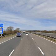 One lane is closed on the M5 northbound carriageway between Burnham-on-Sea and Weston-super-Mare. Picture: Google Street View
