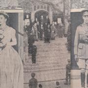Portraits of Princess Elizabeth and King George VI (L/R), the proclamation ceremony in Taunton (centre). Pictures: County Gazette archives
