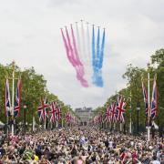 The Red Arrows will be part of a display of more than 70 aircraft at Buckingham Palace before heading to the south west. Picture: SAC Tim Laurence/MoD Crown Copyright, PA Wire.