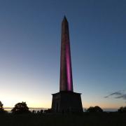 Wellington Monument's lights were switched on last night as beacons were lit across the UK. Picture: Tom Leaman