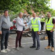 Left to right: Gavin Fear, Contracts and Asset Maintenance Manager (MDC), Cllr Simon Carswell, Portfolio Holder for Neighbourhood Services, (MDC), Dave Mathews, Marketing Director (EB Charging) and Morgan Hands, Project Manager (EB Charging).