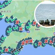 The Surfers Against Sewage interactive map shows discharge points all along the south coast. Picture: Surfers Against Sewage (inset: PA)
