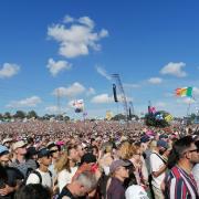 A huge crowd watches Diana Ross on Sunday at Glastonbury Festival 2022.