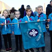 Remembrance Sunday in Street ; 1st Street Beavers.