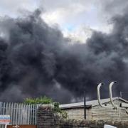 Black smoke was seen rising from the disused factory building yesterday afternoon.