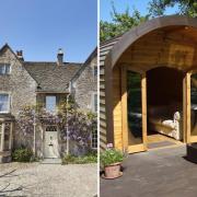 Rook Lane House in Frome and a pod at the Orchard Farm Luxury Glamping site in Glastonbury