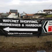 The sign promoting Watchet's shops, businesses and harbour has been stolen twice in the space of a few days.