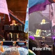 Elton captured in images taken by Samsung Galaxy S23 Ultra and iPhone 14 Pro,