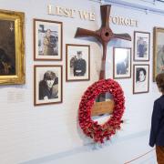 A quiet moment at the Fleet Air Arm memorial wall