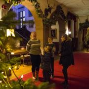 Christmas decorations at Dunster Castle