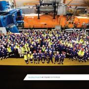 Hinkley Point B workers celebrating the station's 40th birthday in 2016