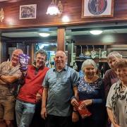 The winners and quizmaster at the event in Watchet. Picture: WSBB