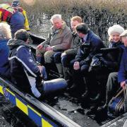 Prince Charles travelled in a boat. Picture: County Gazette