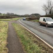 Existing pedestrian and cycle route along the A39 in Carhampton
