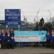 Parkfield school council members celebrate winning gold. Picture: Parkfield Primary School