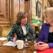 Rebecca Pow chatting with Andrea Leadsom. Picture: Rebecca Pow's office