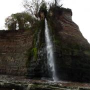 The waterfalls at St Audrie's Bay are among the most 'hidden' in the UK.