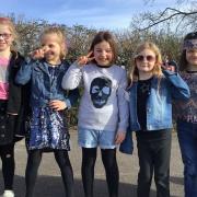 Children at Hambridge Community Primary School dressed up for the day of maths