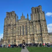 The service at Wells Cathedral preceded a reception at the town hall.