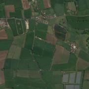 Fields which could become the site of a 591,000 square metre solar farm in Somerset.