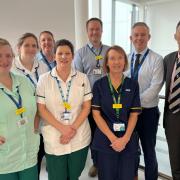 The team involved in the procedure at Musgrove Hospital in Taunton