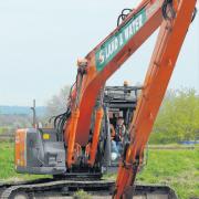 Dredging begins on the Somerset Levels in April 2014