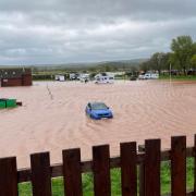 The caravan park was hit by flooding