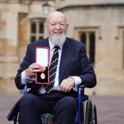 Michael Eavis received his knighthood on Tuesday, April 23.