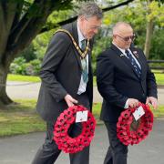 The Mayor of Taunton (left) took part in the ceremony held yesterday