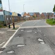 Bossington Drive in Taunton is currently being repaired