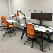The podcast studio inside FCDI, available to book.