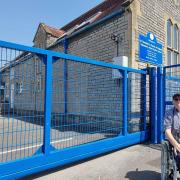 Ian West (pictured) outside his former school.