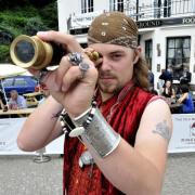 Conran Lobb, of the Cornish Pirates of St Piran, looking for treasure. PHOTO: Ian Sumner.