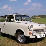 CAR-BYN: A computer mock up of how the number plate COR87N could look on a Trabant. Picture: SWNS