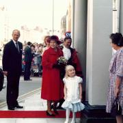 PRESENTATION: Five-year-old Nicola Quinn handed the Queen a posy