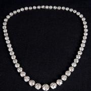 SPECTACULAR NECKLACE: This early mid 20th Century platinum and diamond riviere necklace was bought for £91,000 at Greenslade Taylor Hunt