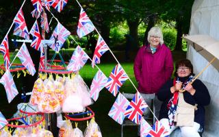 Lorna Robbins and Jill Rogers at the celebrations for the Queen's Platinum Jubilee in Blenheim Gardens on Sunday. Picture: Steve Richardson