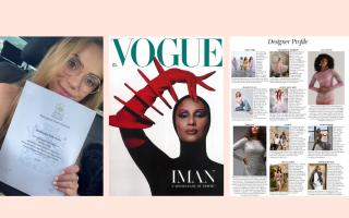 Madeleine Hann, a Burnham based knitwear designer's work was featured in the Vogue's January issue.