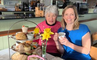 Mary Hill and her daughter Sophie Mitchell, Partner at Rumwell Farm Shop, get ready for the pre-Mother’s Day Afternoon Tea.
