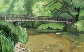 Artists impression of the new Great Bradley Bridge.