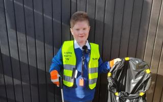 Reuben started litter picking on his journey to school, but now he's even up to it on the weeknds