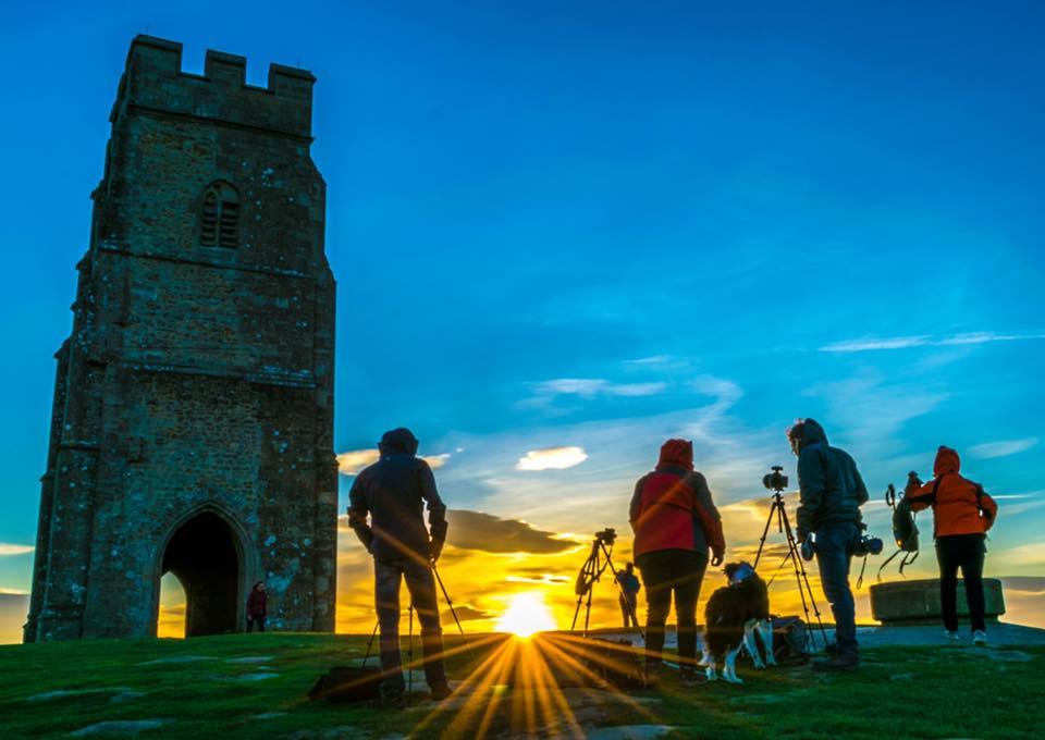 WAITING FOR THE LIGHT: Photographers at Glastonbury Tor. PICTURE: Callie Stephens. PUBLISHED: April 6, 2017